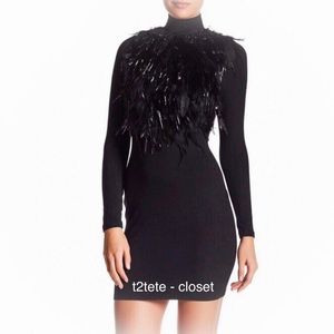 COPY - GRACIA feather front detail dress